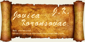 Jovica Koronsovac vizit kartica